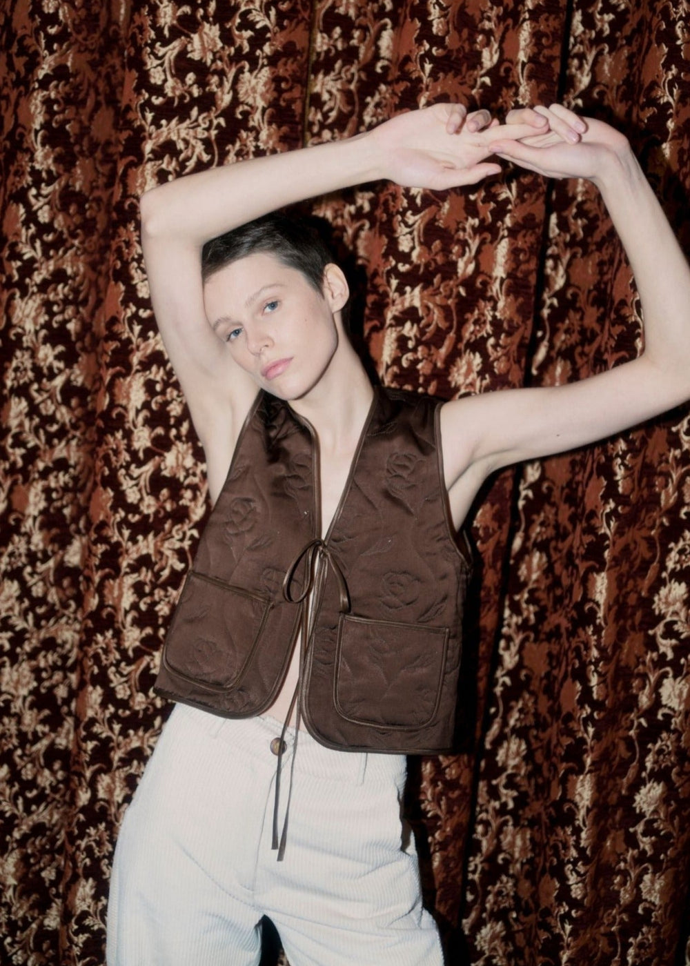 Rose Vest - Chocolate Brown