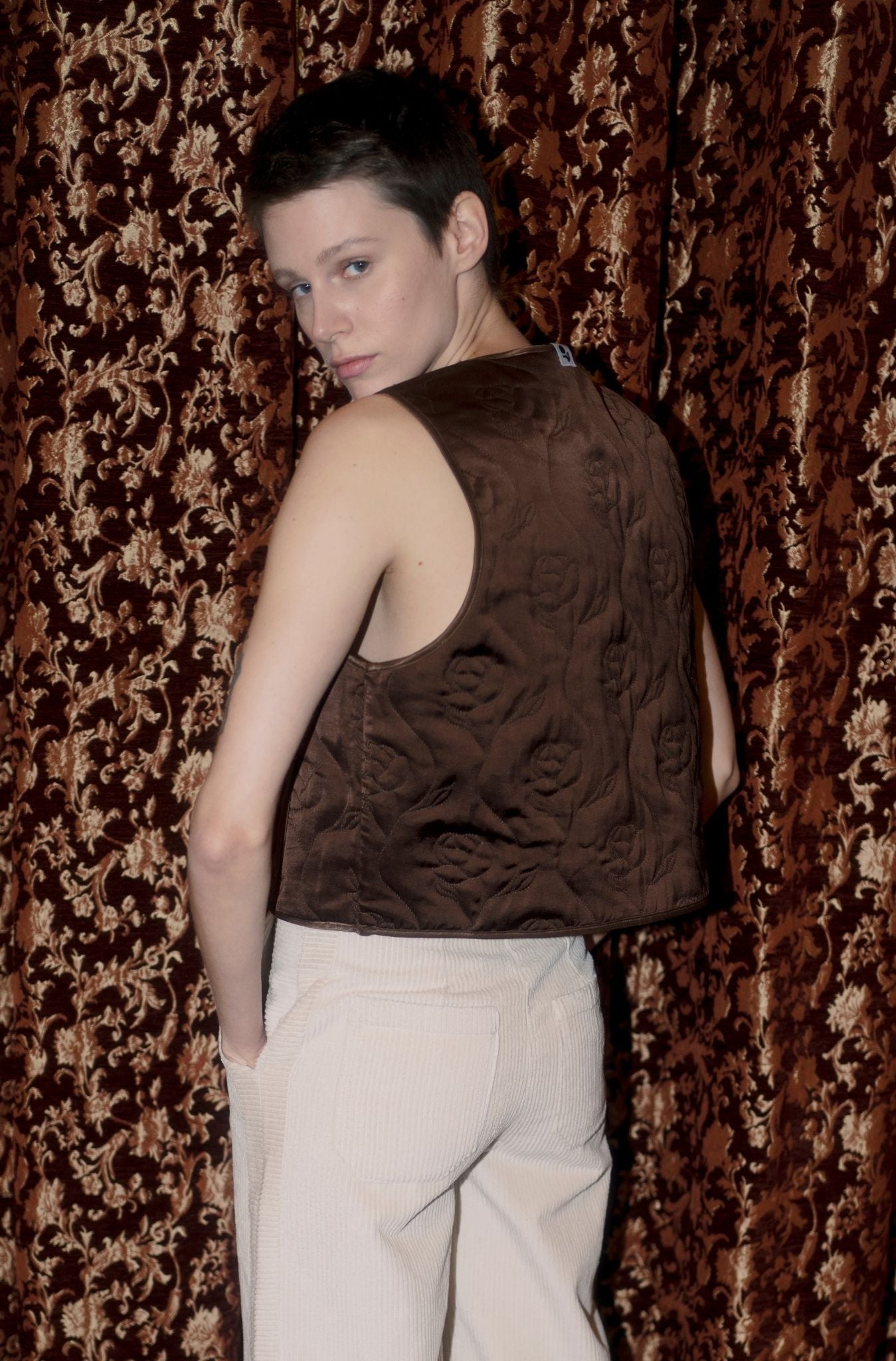 Rose Vest - Chocolate Brown