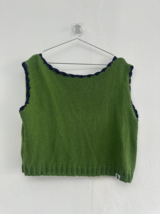 SAMPLE Joyce vest knit green - one size