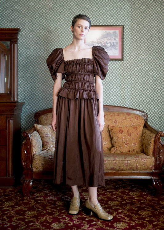 Belle Dress - Chocolate Brown