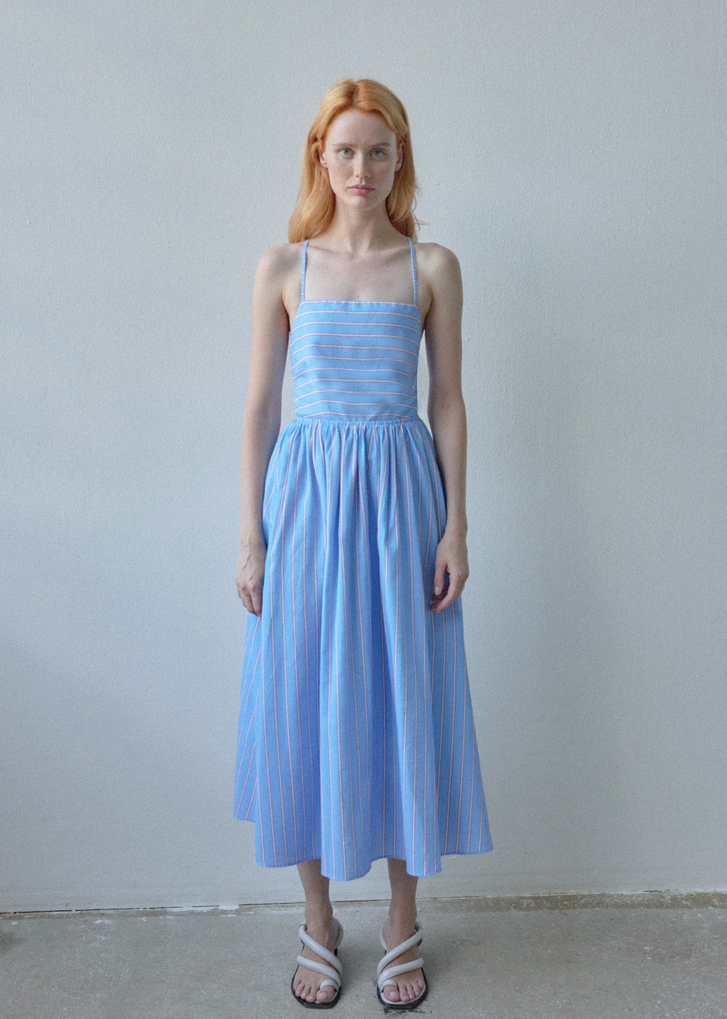 Beth Dress - Blue Stripes - OhSevenDays