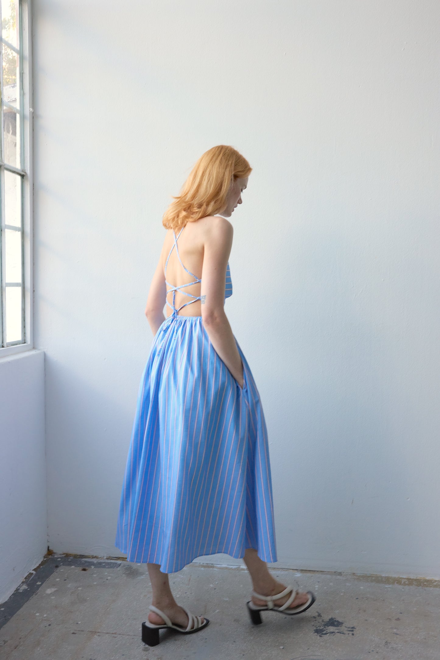 Beth Dress - Blue Stripes