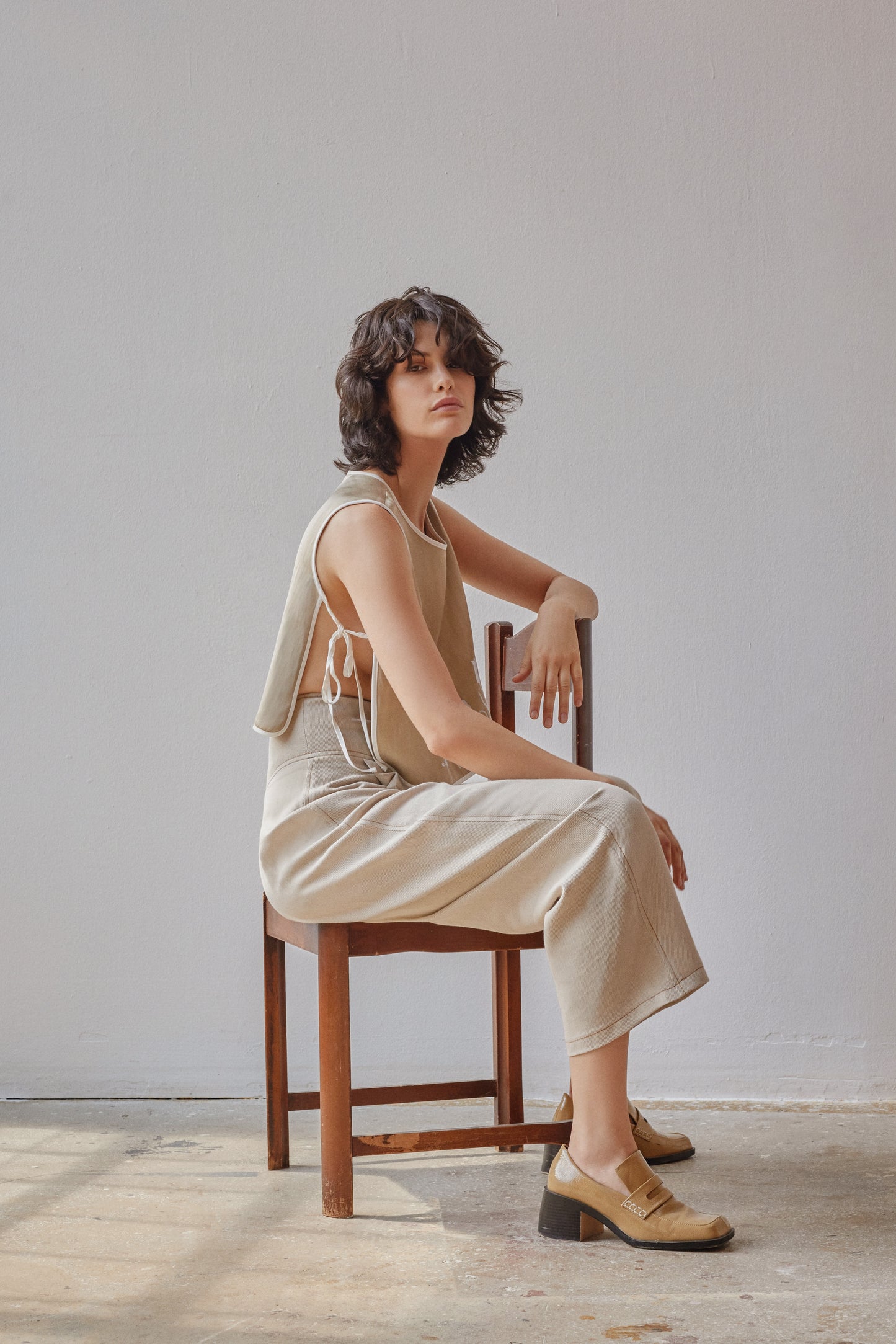Maya Vest Top - Beige