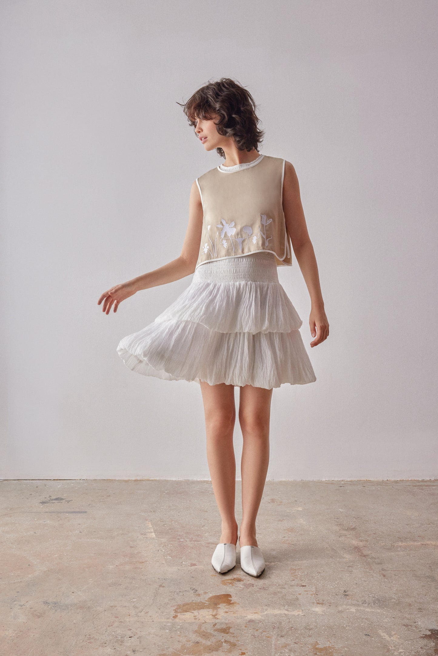 Maya Vest Top - Beige