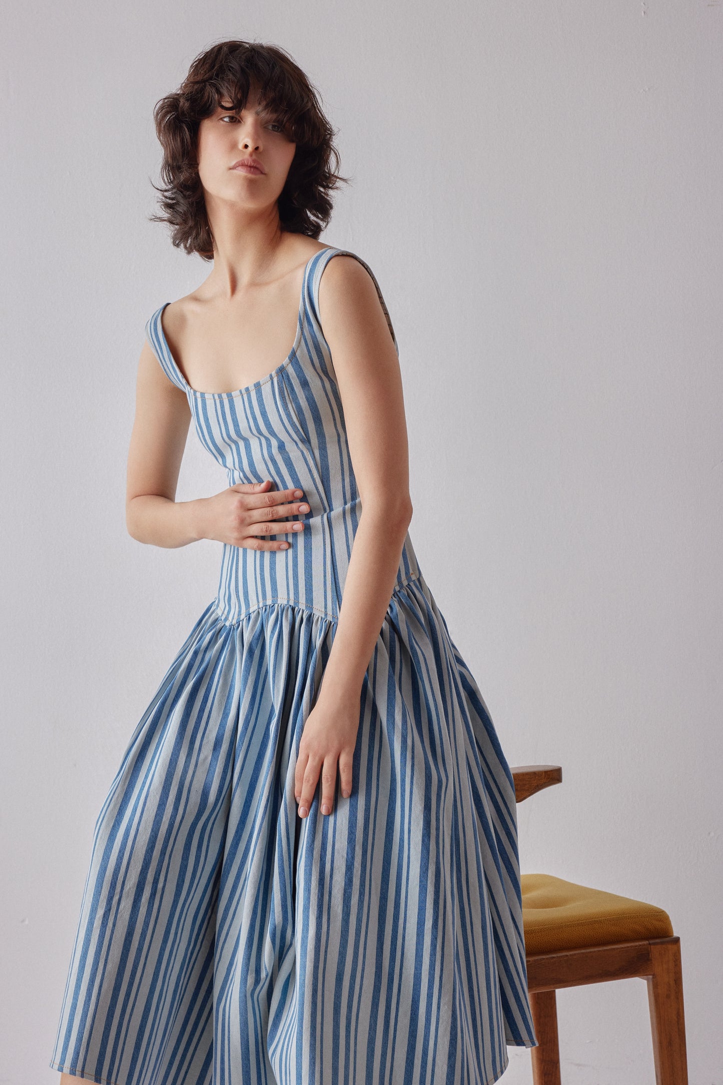 Danielle Dress - Striped Denim