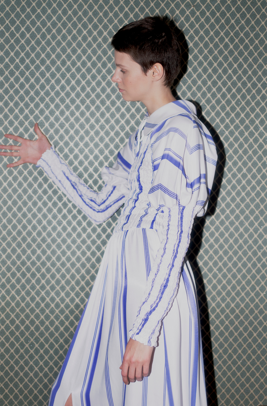 Eloise Dress - Blue Striped