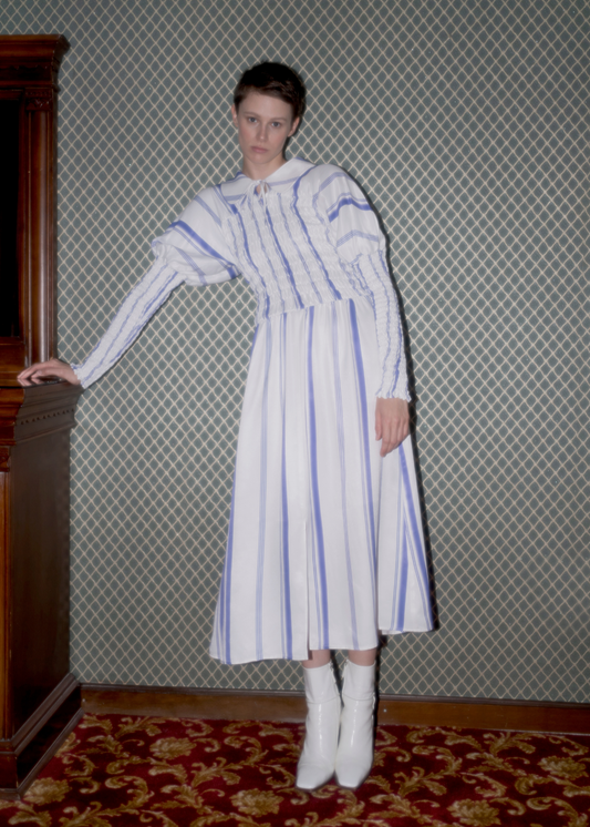 Eloise Dress - Blue Striped