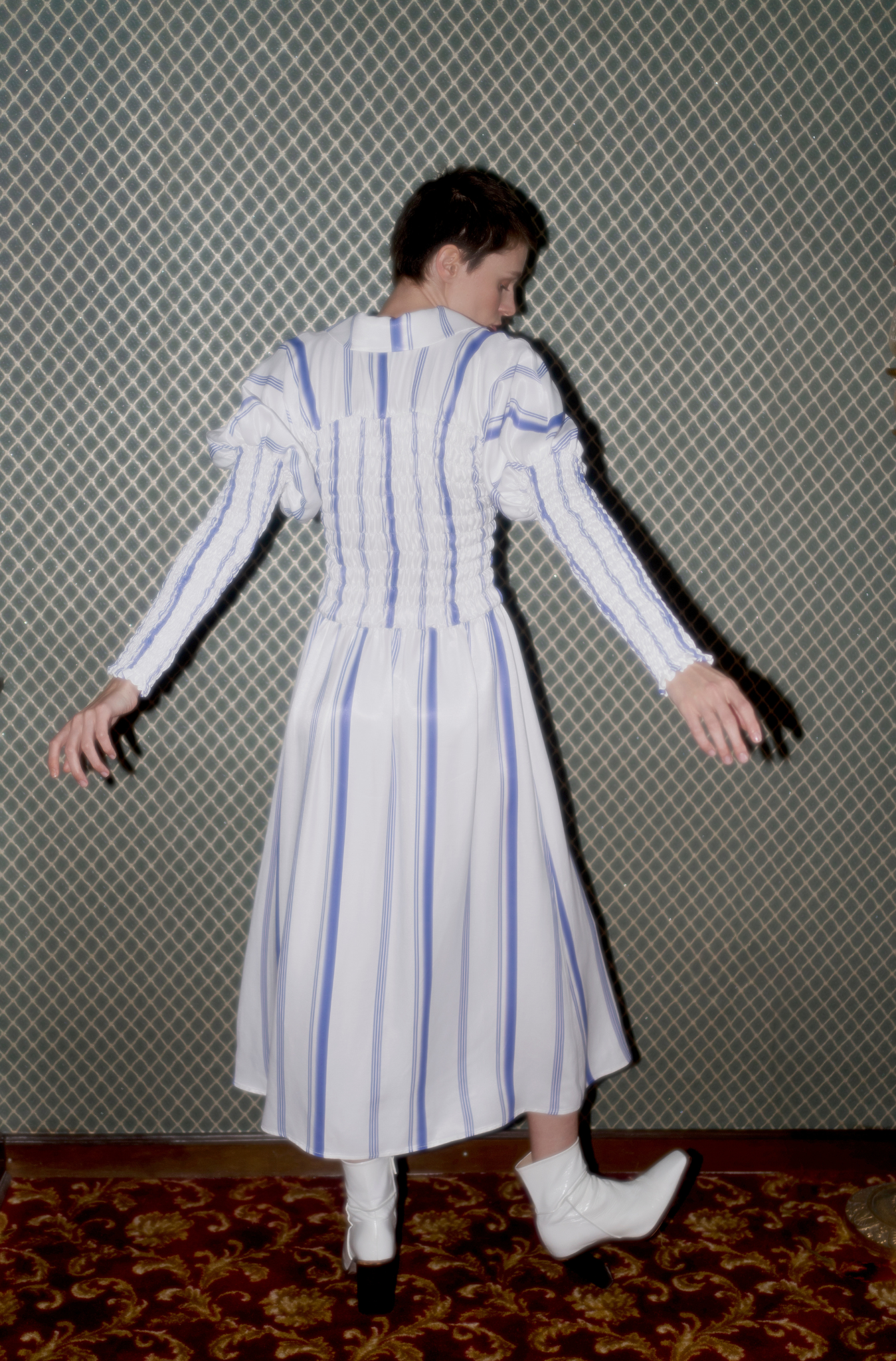 Eloise Dress - Blue Striped