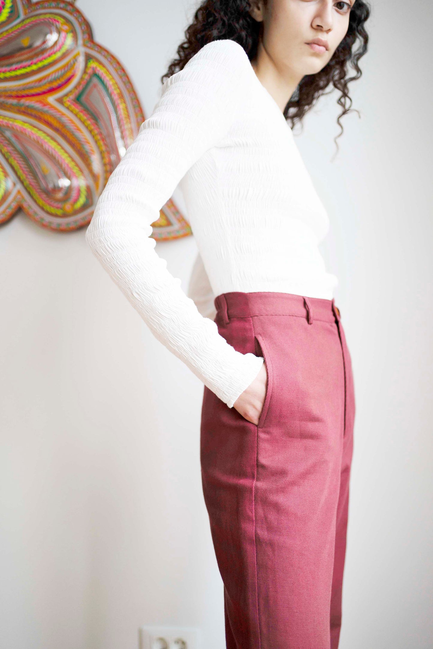 SAMPLE Idil Trousers - Burgundy