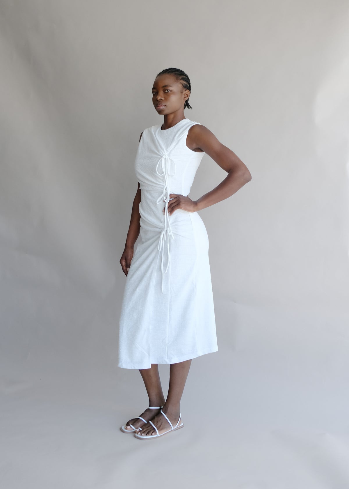 Margaret Tie Midi dress - OhSevenDays