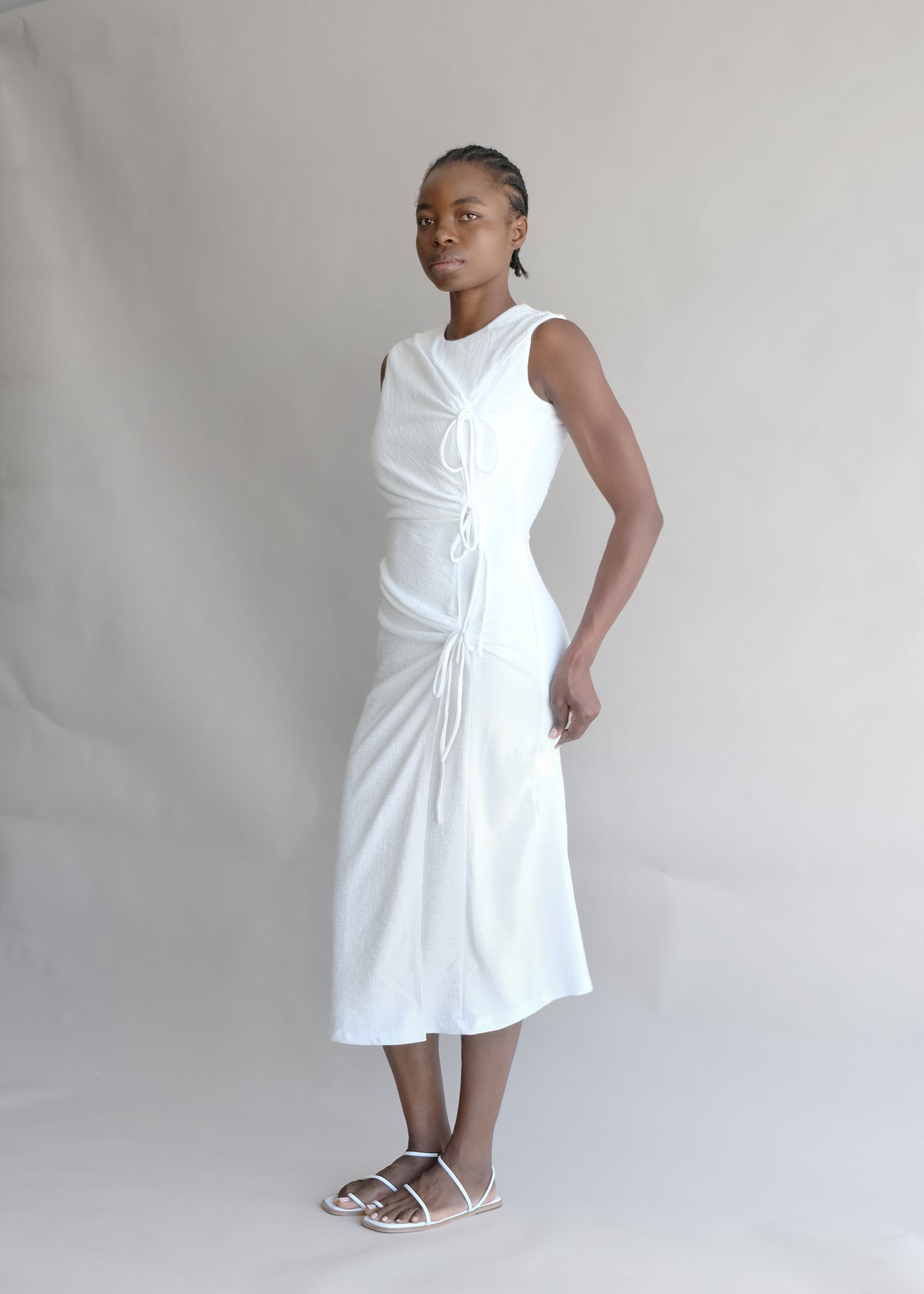 Margaret Tie Midi dress - OhSevenDays