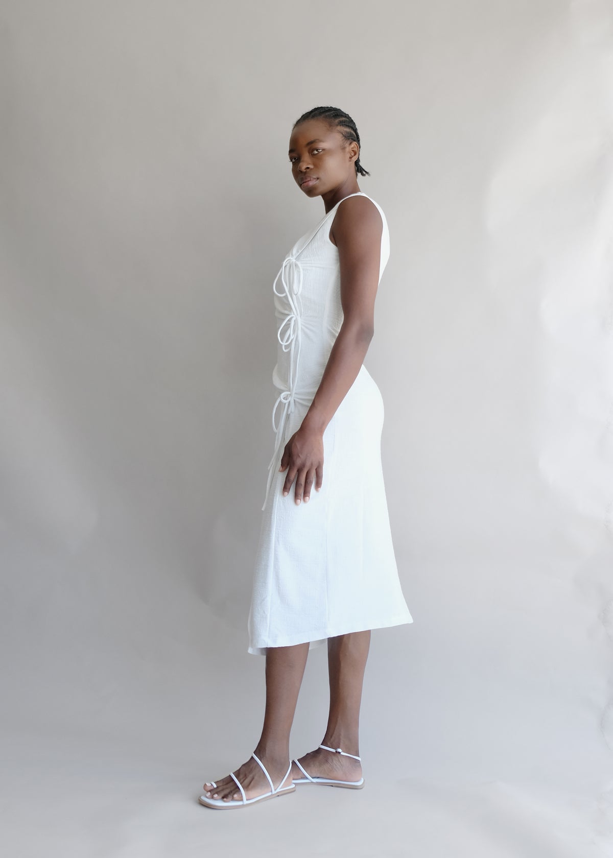 Margaret Tie Midi dress - OhSevenDays