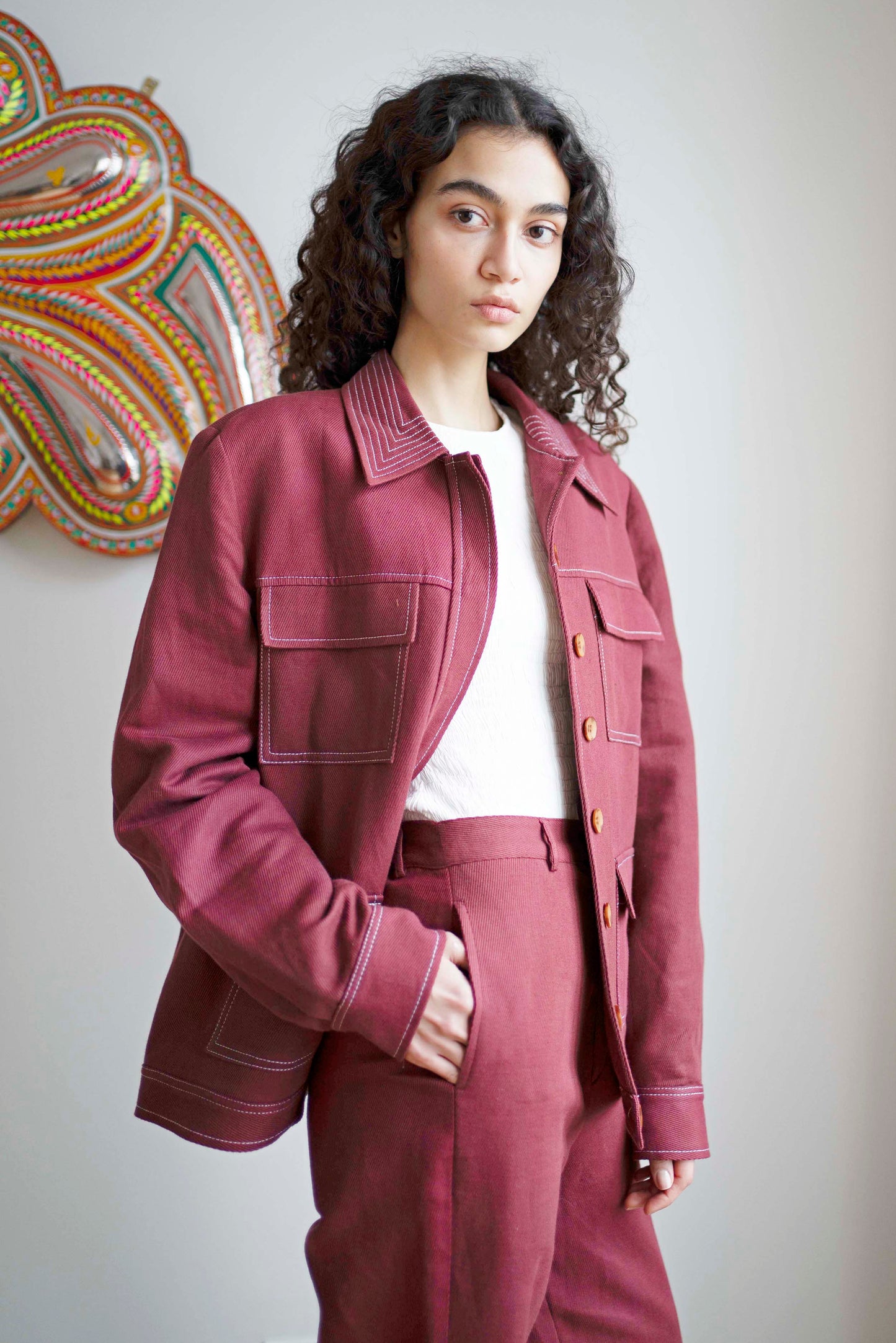Pick Pocket Jacket - Burgundy - OhSevenDays