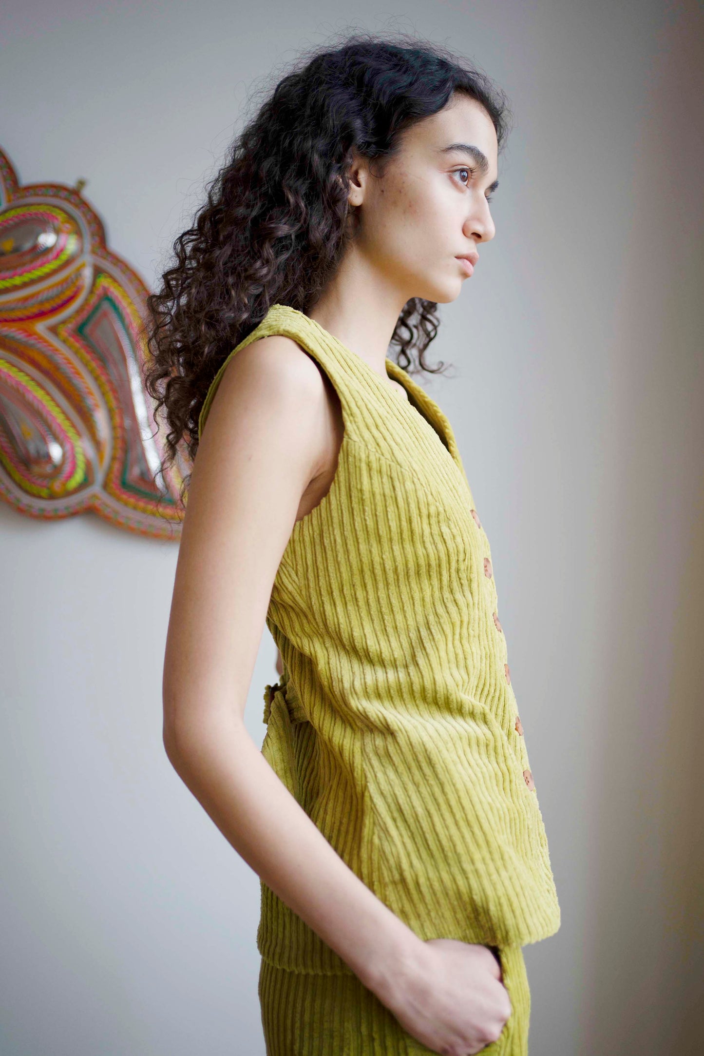 Wyatt Waistcoat - Olive Green