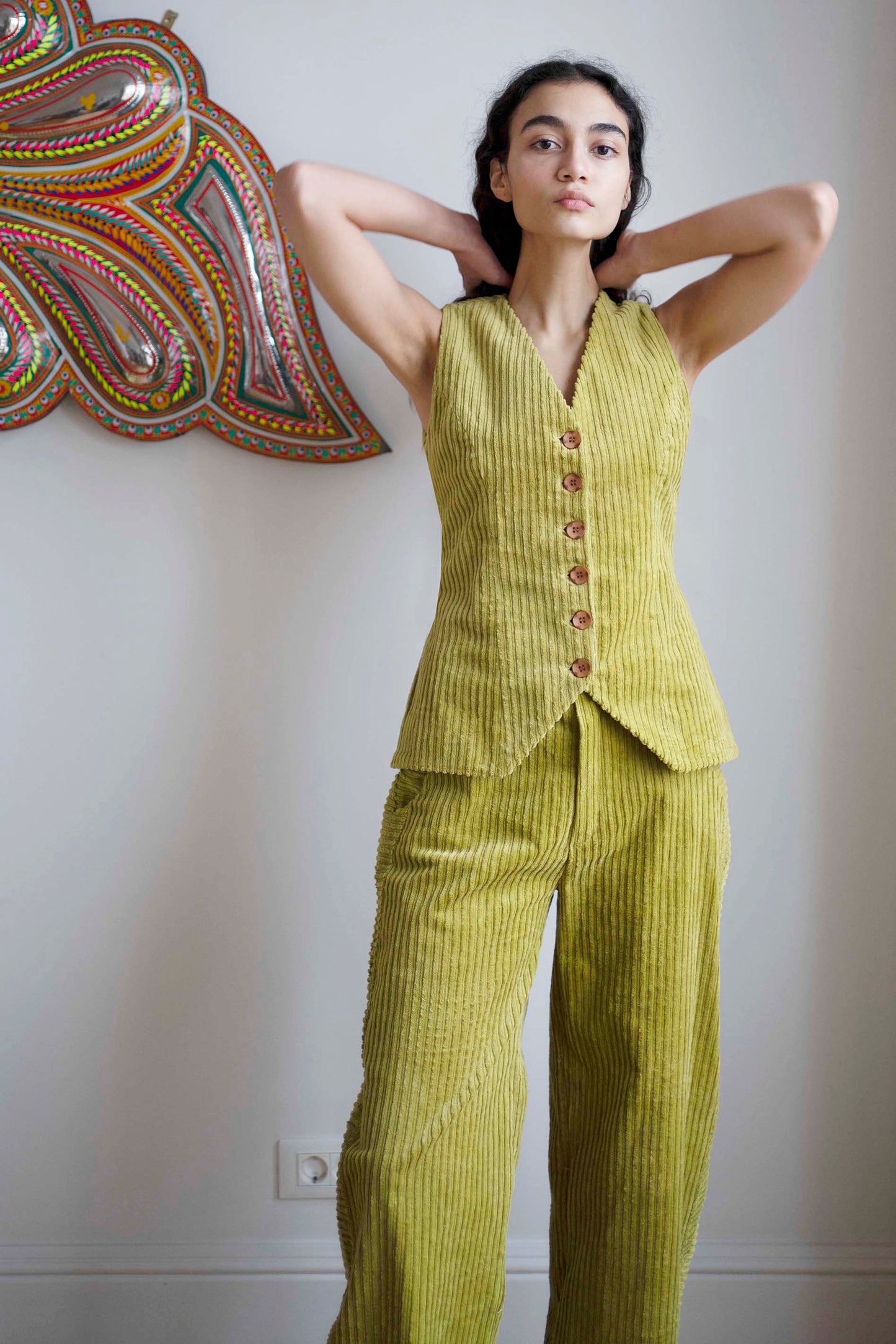 Wyatt Waistcoat - Olive Green