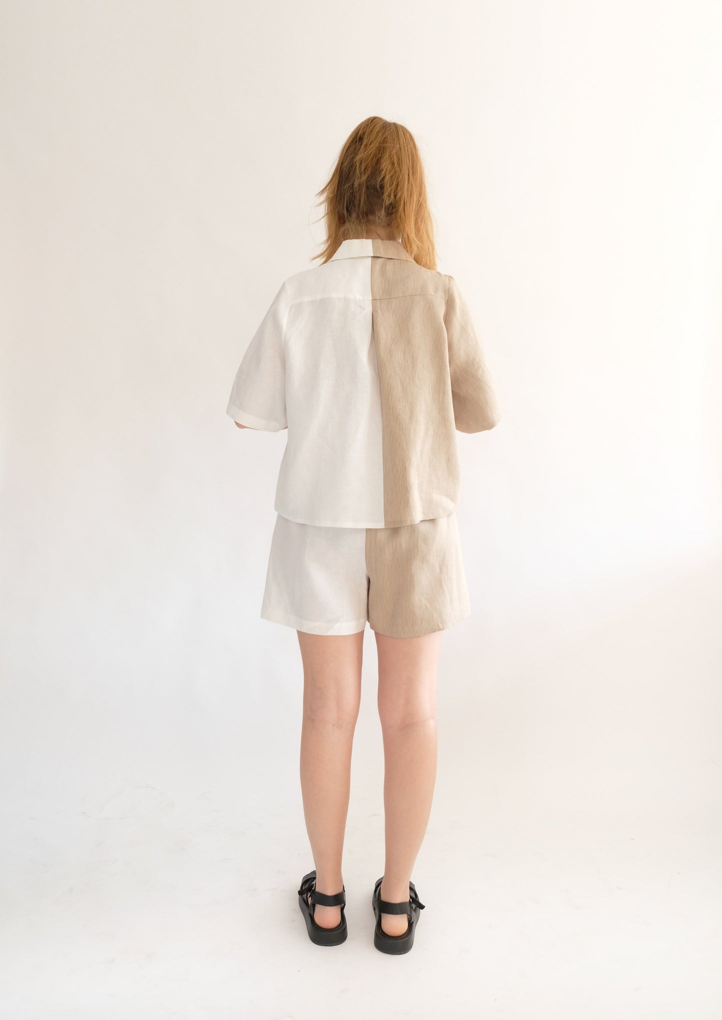 Nora Shirt ( White - Latte ) - OhSevenDays