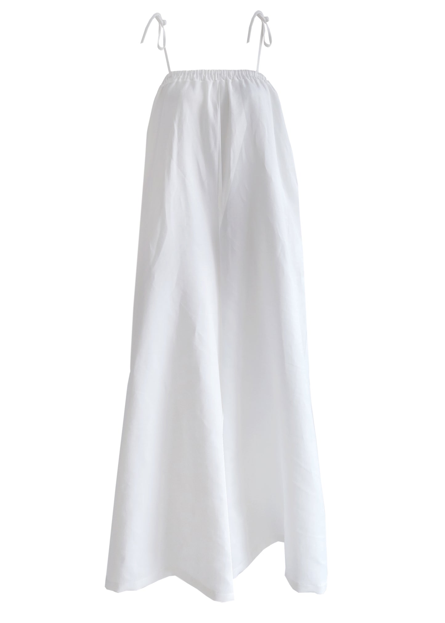 Sustainably Made Women's Wide Legged Relaxed Jumpsuit in White without the model from front