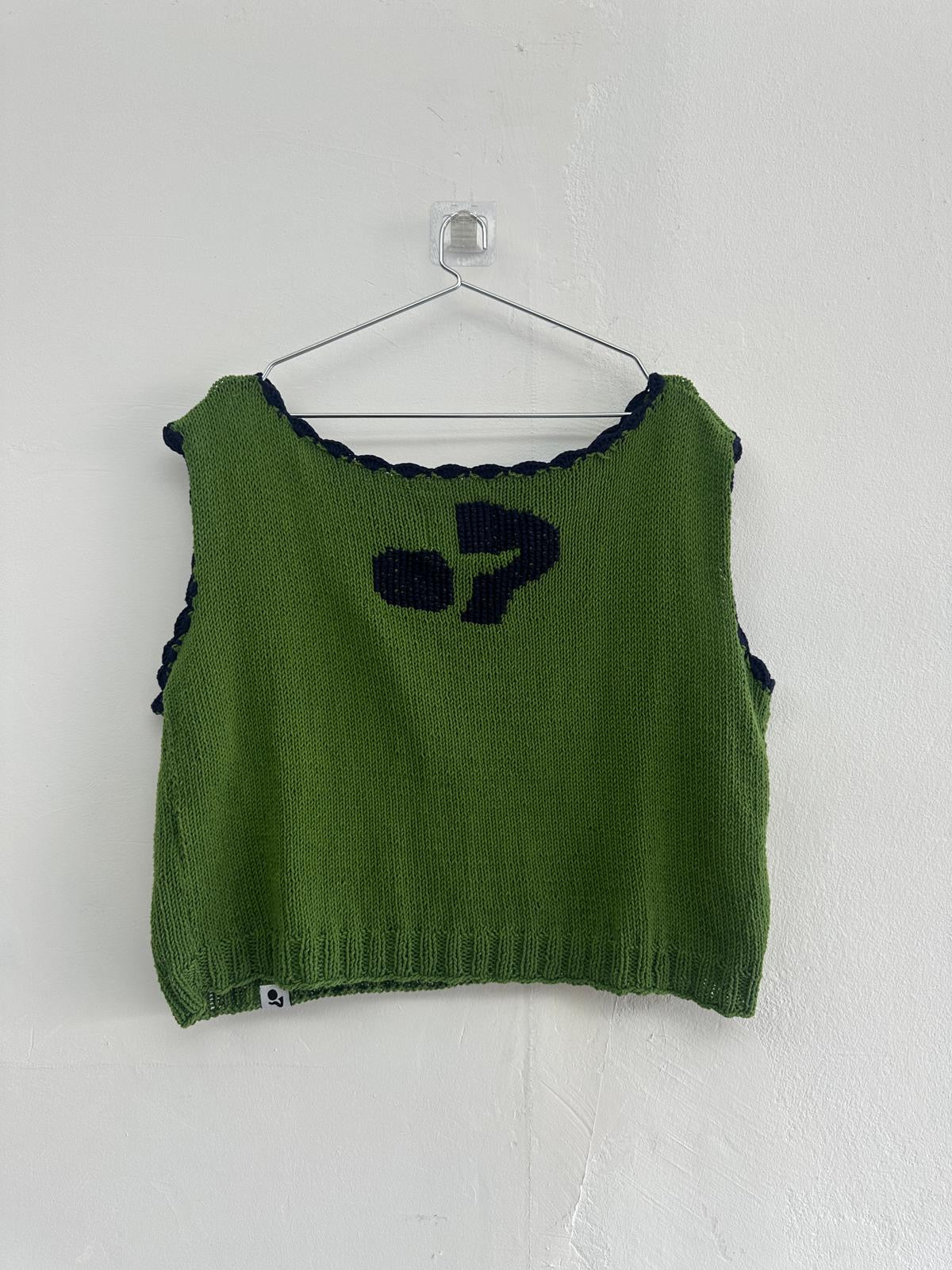 SAMPLE Joyce vest knit green - one size