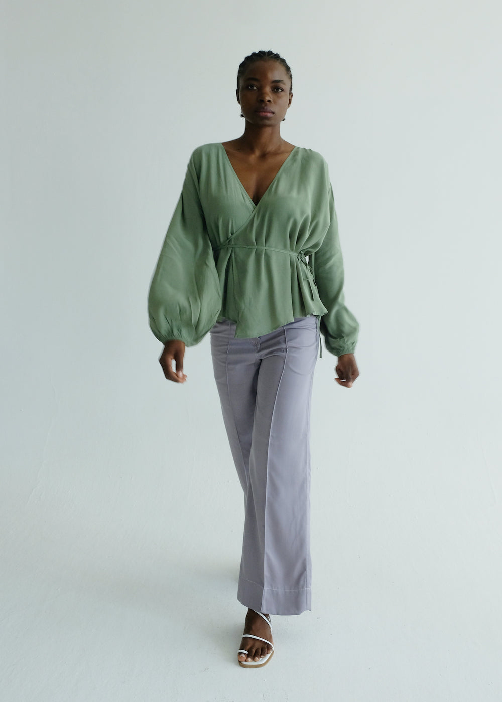 SAMPLE Billow Reversible Blouse (Sage)