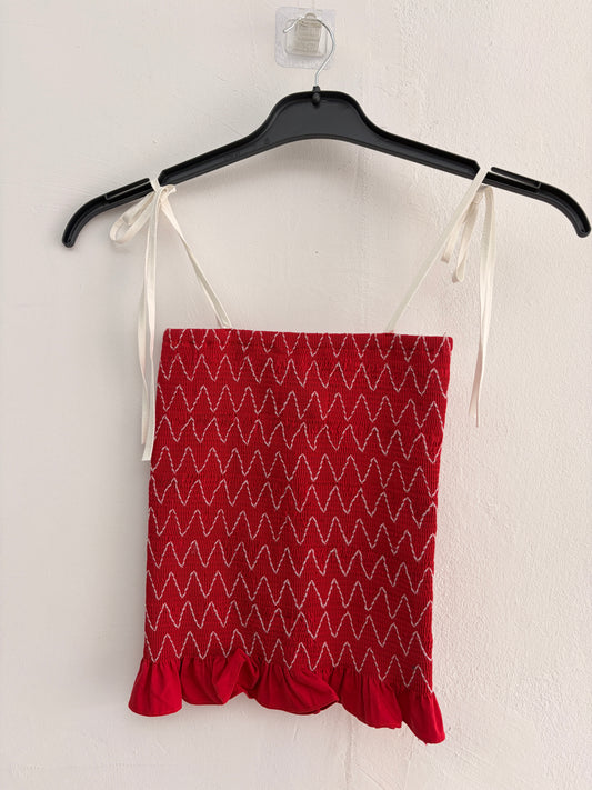 SAMPLE JUSTINE TOP - XS RED