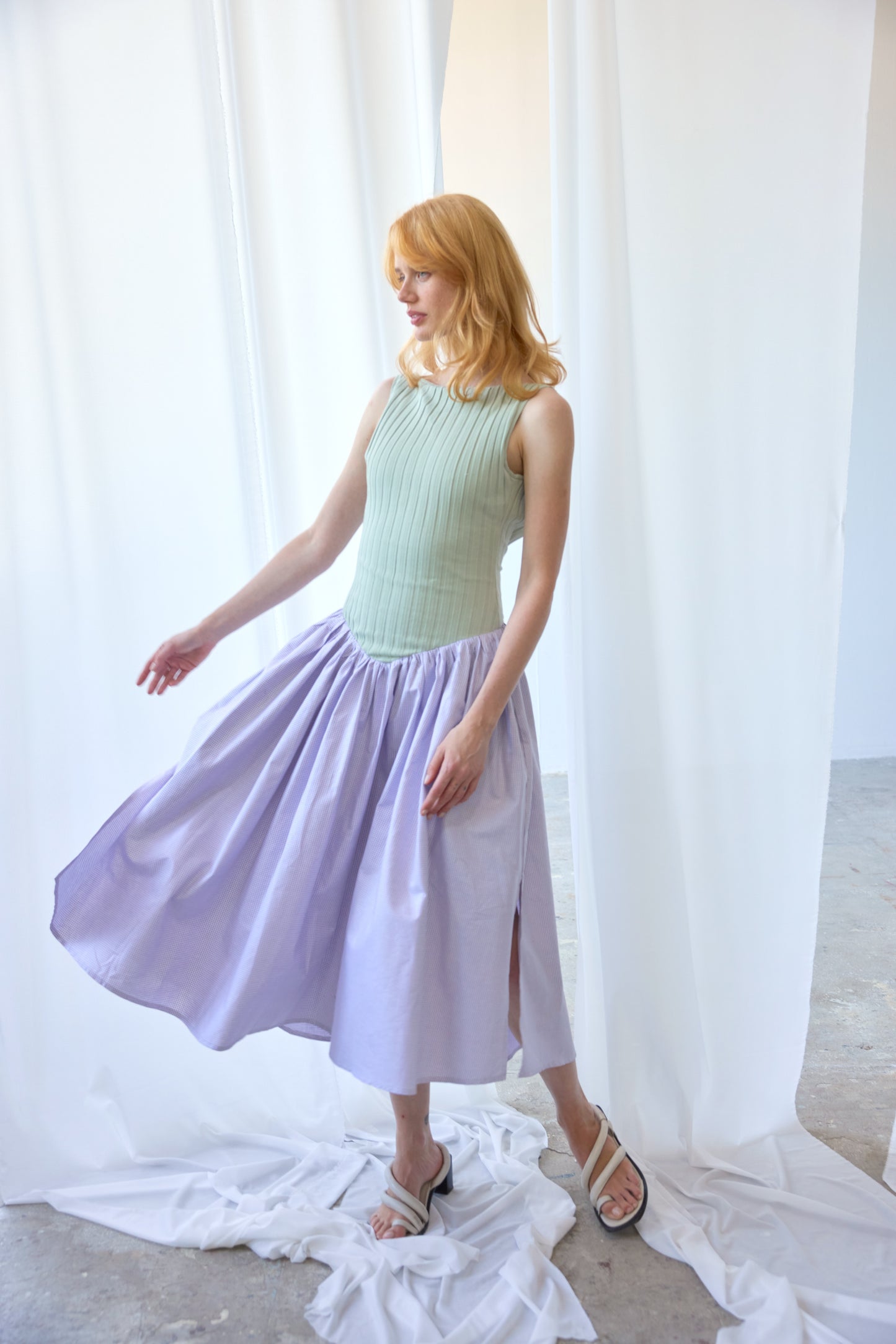 Martina Dress - Green & Purple