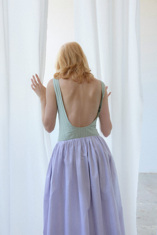 Martina Dress - Green & Purple - OhSevenDays