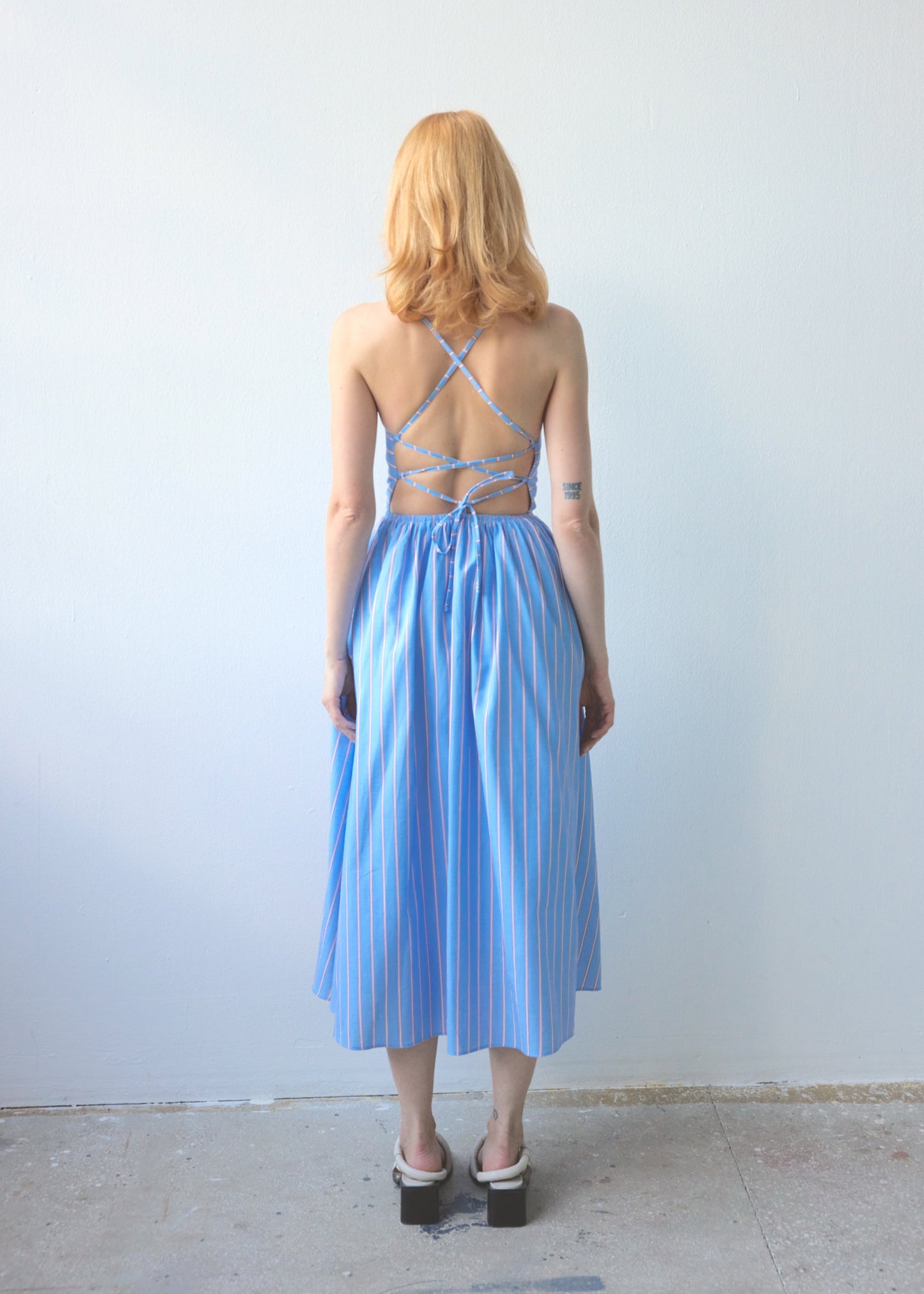 Beth Dress - Blue Stripes