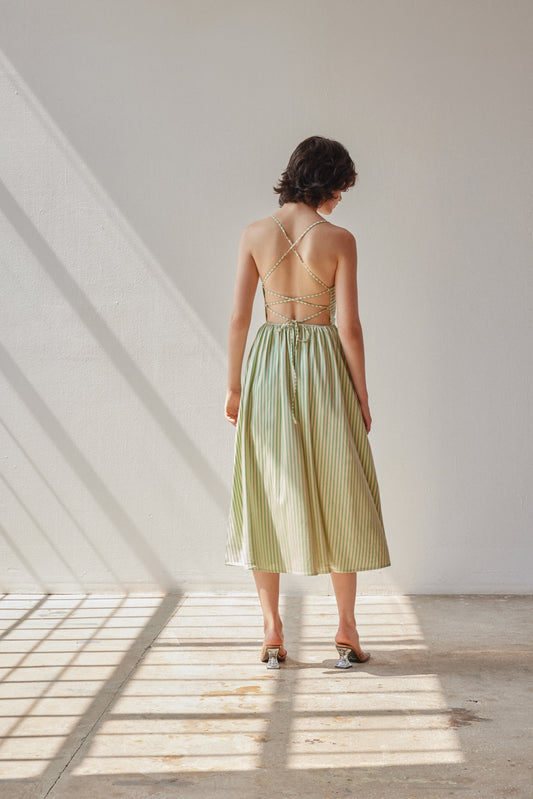 SAMPLE Beth Dress green - Viscose