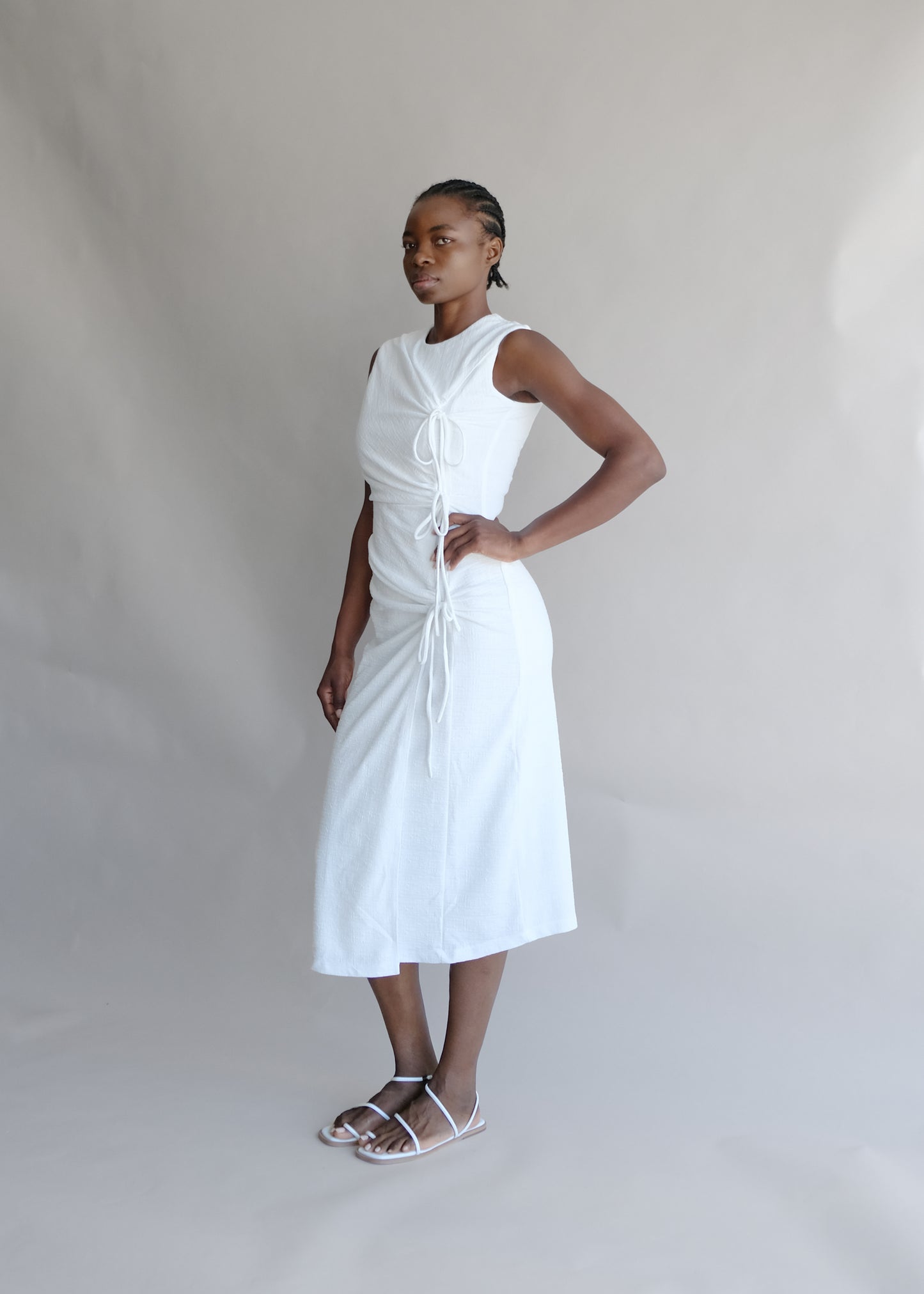 Margaret Tie Midi dress