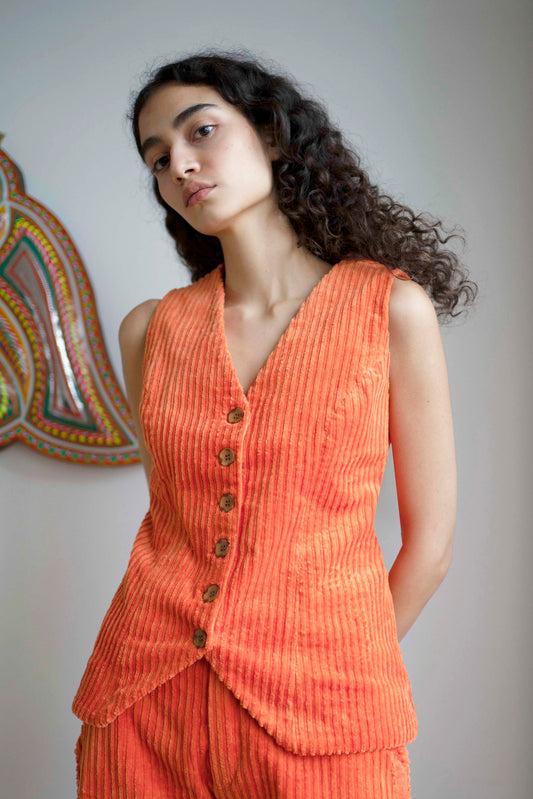 Wyatt Waistcoat - Burnt Orange
