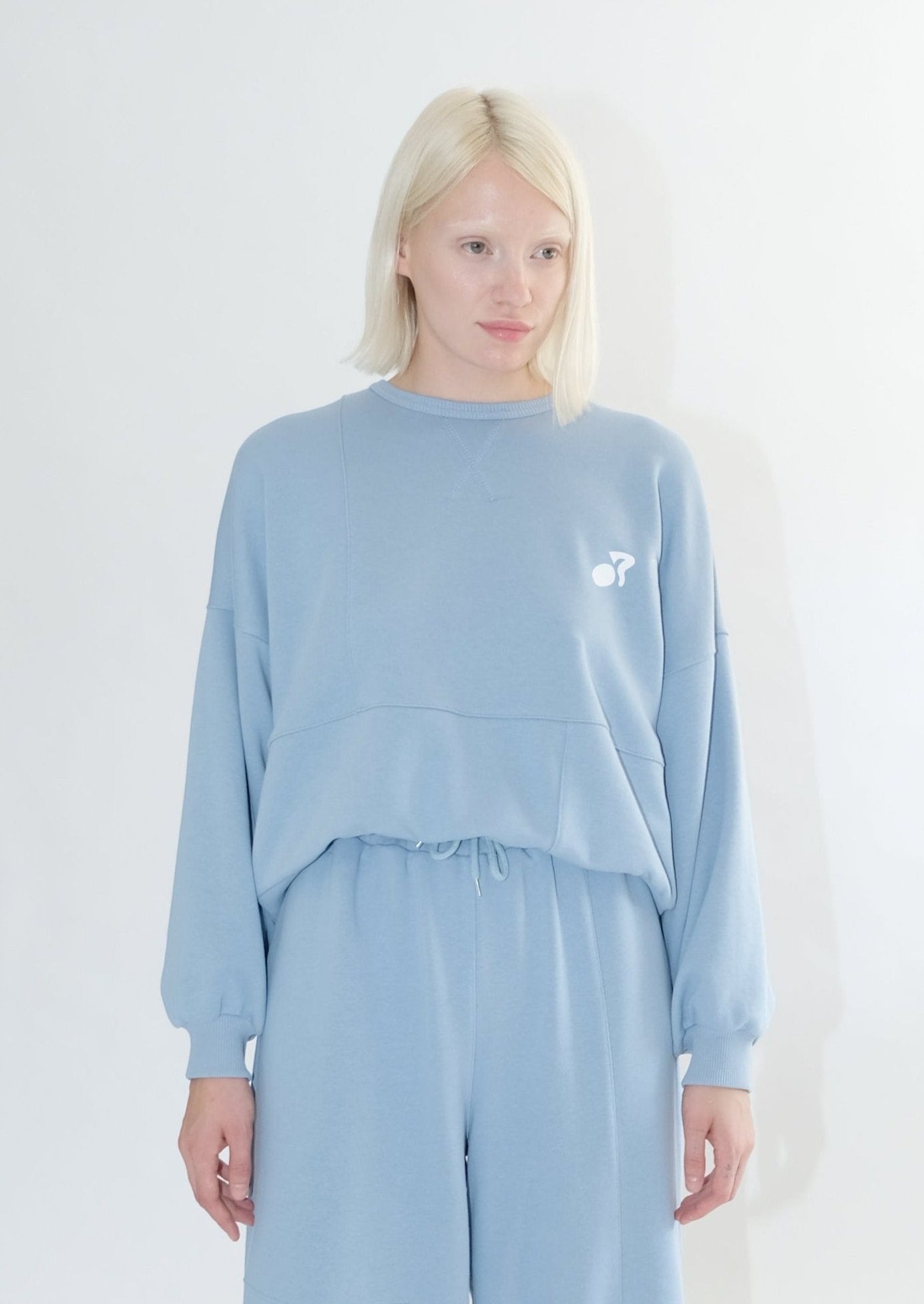 Patchwork Sweatshirt-cyan