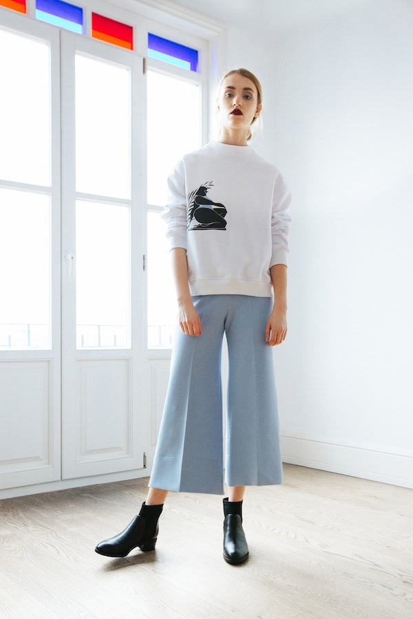  women's clothing, ethical clothing, dress, blouse, OhSevenDays, Woman wearing white blouse and blue trousers
