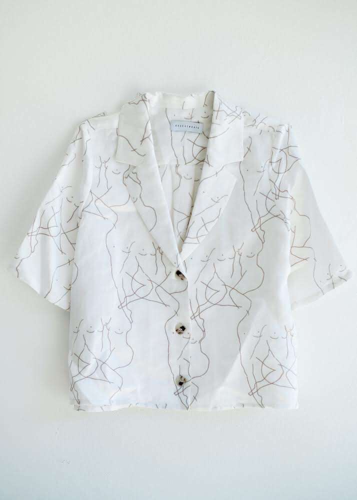 Printed white shirt without model