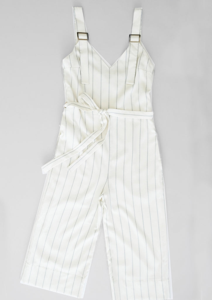  women's clothing, ethical clothing, dress, blouse, OhSevenDays, Striped white jumpsuit